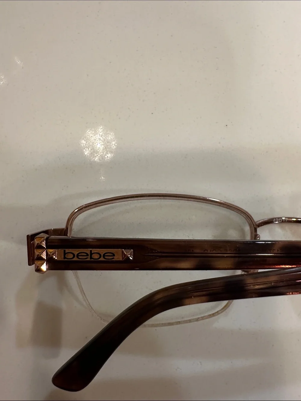 bebe Brown Metal Semi-Rim Glasses for Women